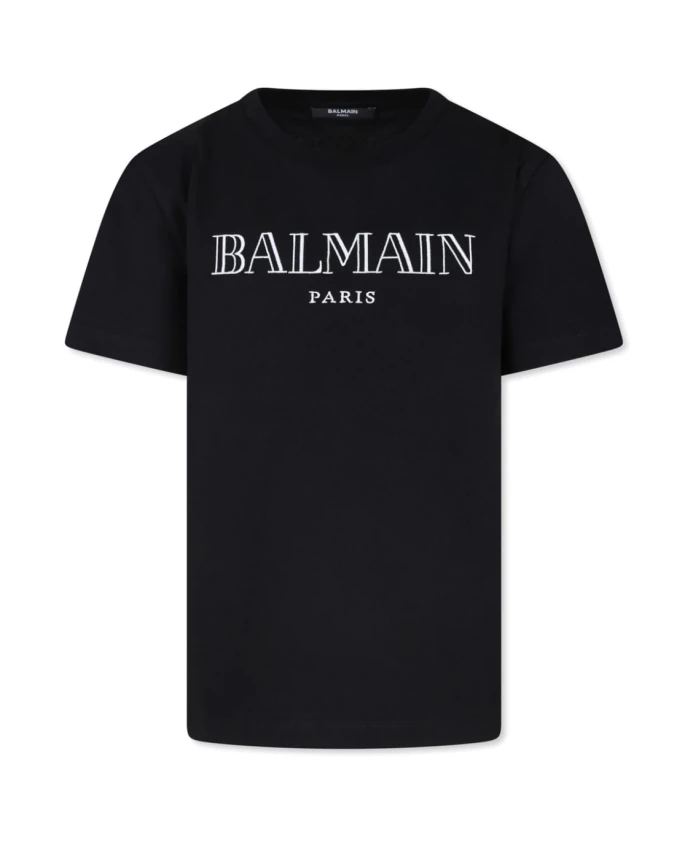 

Футболка с вышивкой Balmain, черный