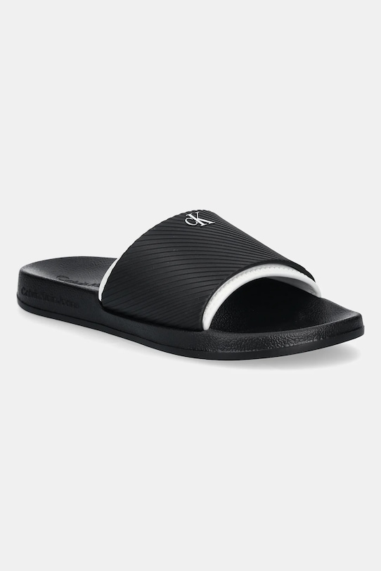 

Шлепанцы Slide Rubber Neoprene Text Calvin Klein Jeans, черный