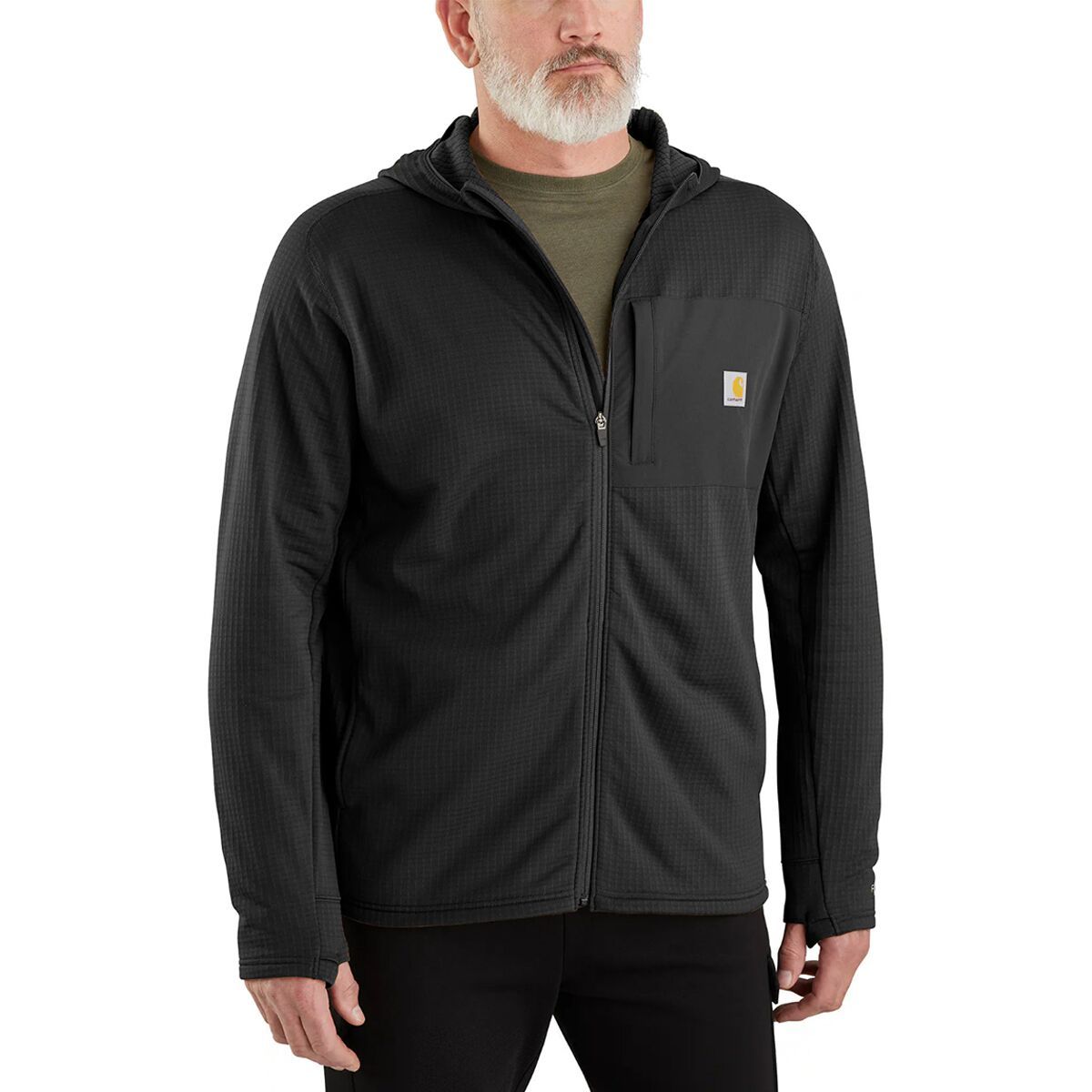 

Футболка Force Relaxed Fit с молнией и капюшоном Carhartt, черный