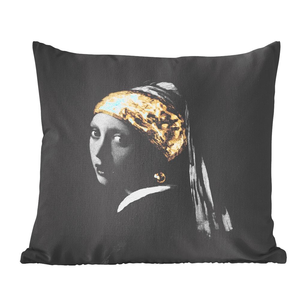 

MuchoWow Декоративная подушка Диванная подушка Декоративная подушка для гостиной 60 x 60 см Девушка с жемчужной сережкой - Vermeer - Art - Чехол на подушку - Хлопчатобумажная ткань - Декоративные наволочки, мультиколор