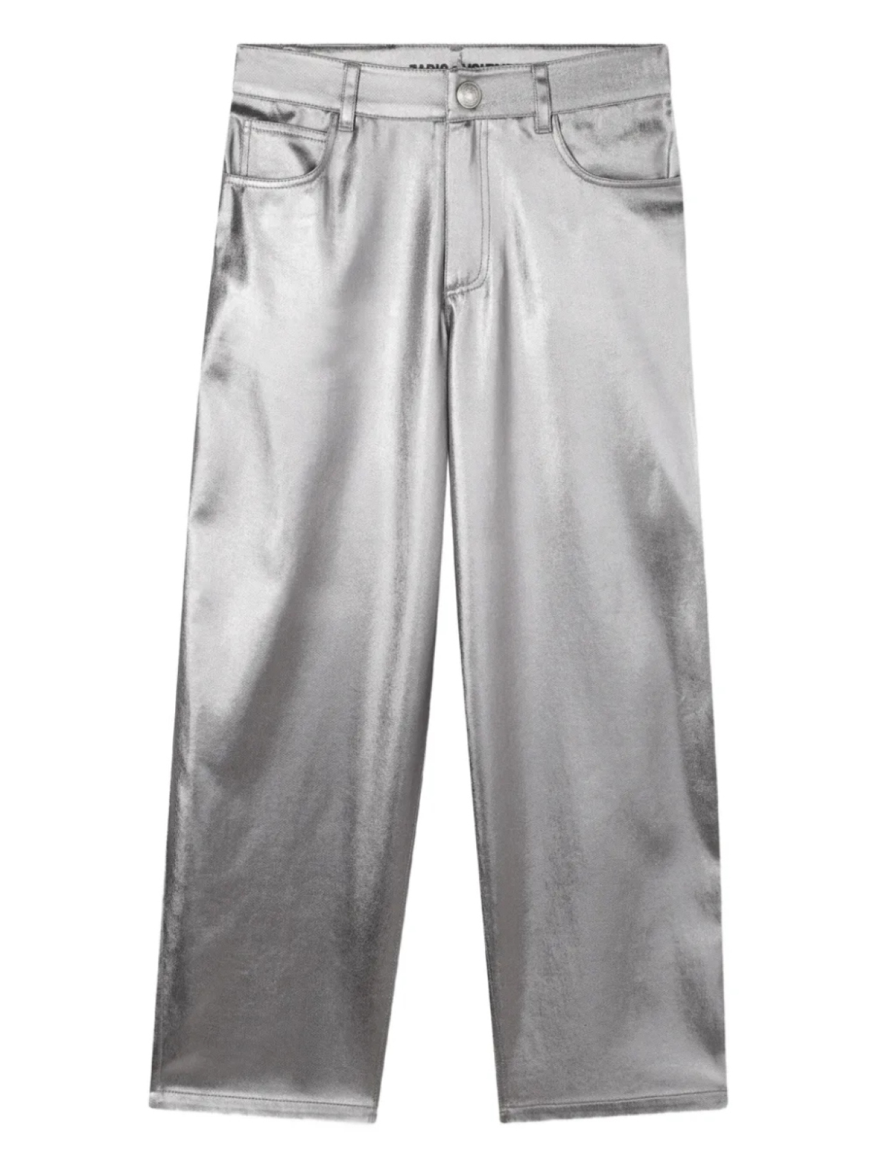 

Zadig & Voltaire Kids брюки с эффектом металлик, серебряный