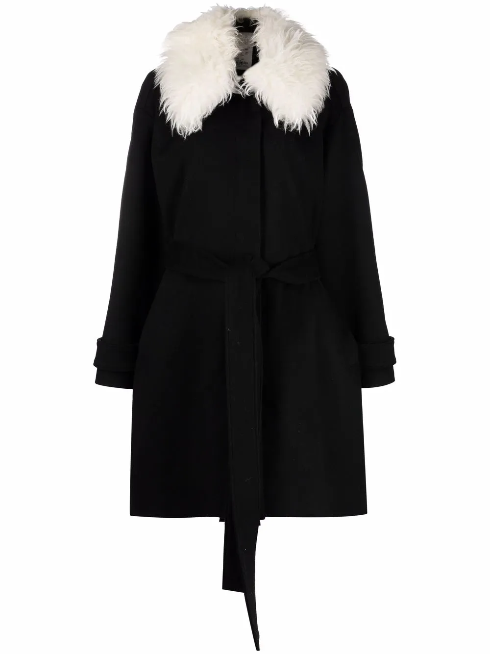

Пальто с меховым воротником STELLA MCCARTNEY, черный