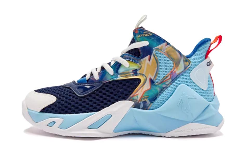 

QIAODAN Детские баскетбольные кроссовки low top Blue нескользящие и износостойкие