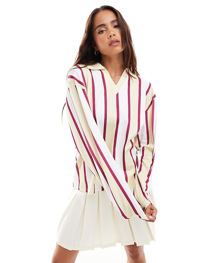 

Желтый топ в полоску для футбольной команды ASOS DESIGN