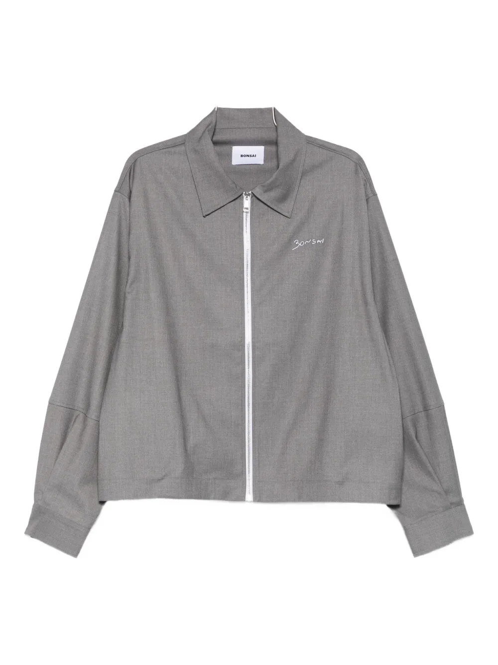 

Куртка на молнии с вышитым логотипом Bonsai, серый