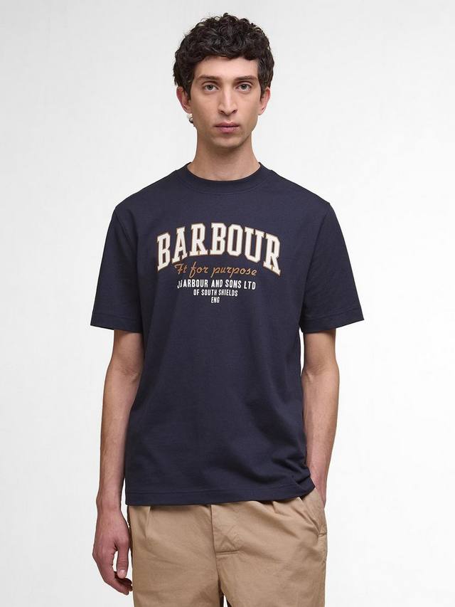 

Футболка с логотипом и круглым вырезом Barbour, Dark Navy
