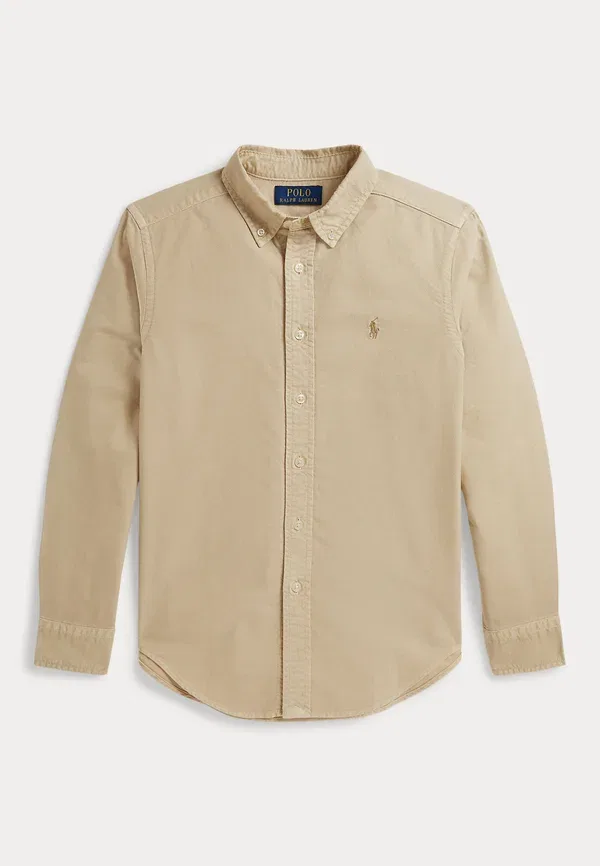 Детская рубашка Polo Ralph Lauren, модель Garment dyed cotton oxford shirt 7 14y, цвет кремовый