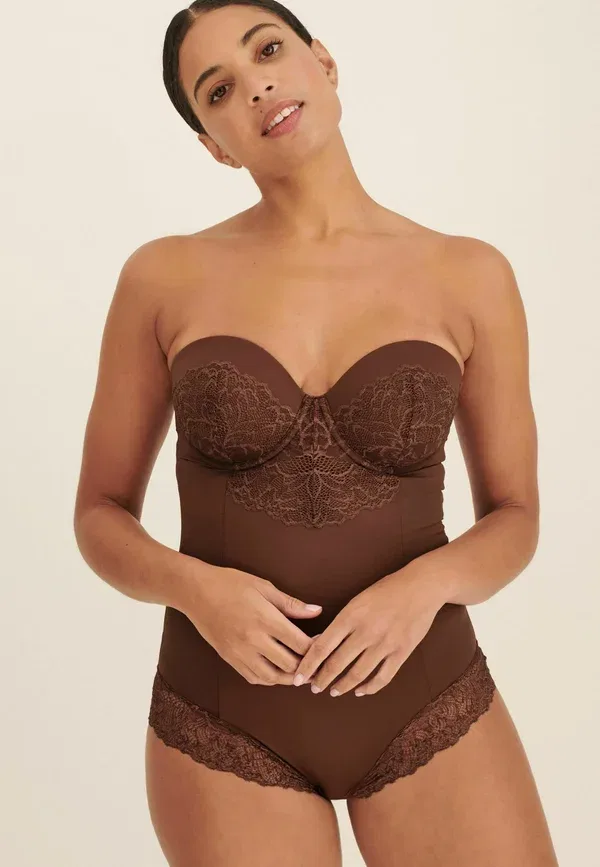 Бюстгальтер с чашками Firm control cupped body Next, шоколадно-коричневый