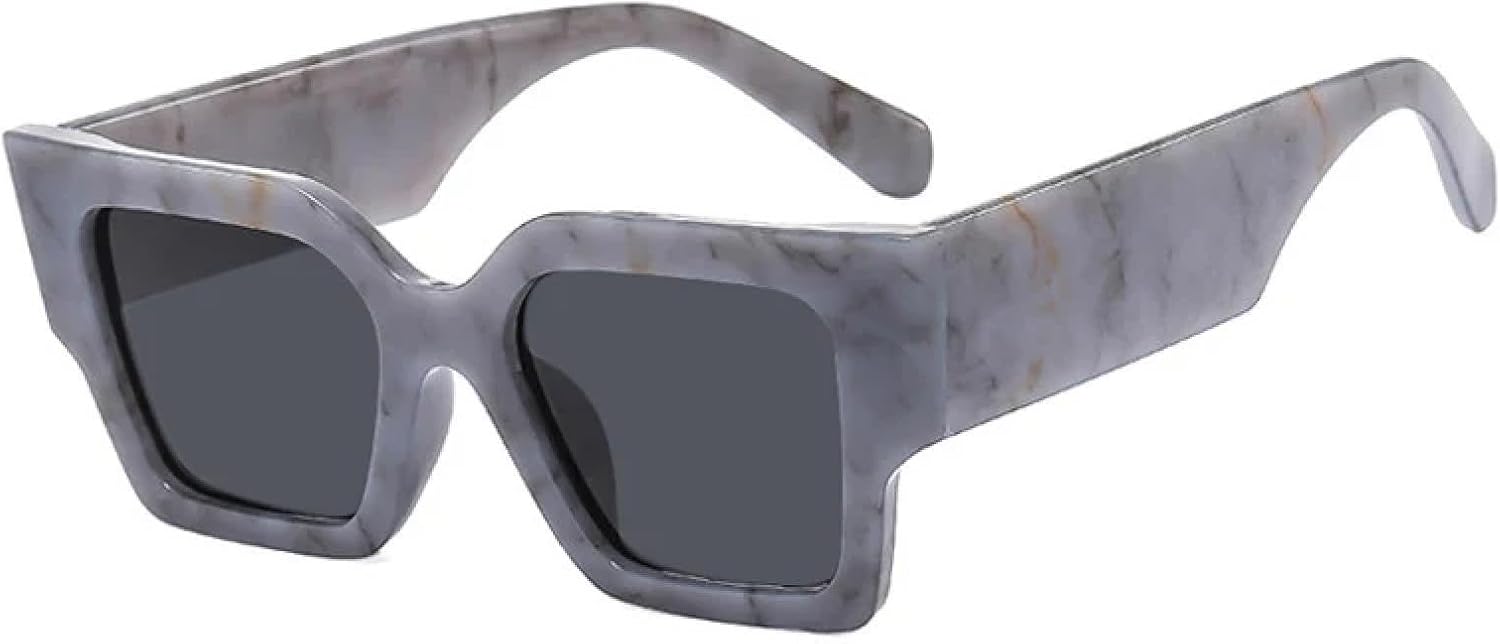 

Крупные солнцезащитные очки в толстой оправе класса люкс для женщин и мужчин, модные ретро-солнцезащитные очки для мужчин с защитой от УФ-излучения UV400 TKKTLLT, Flower Gray