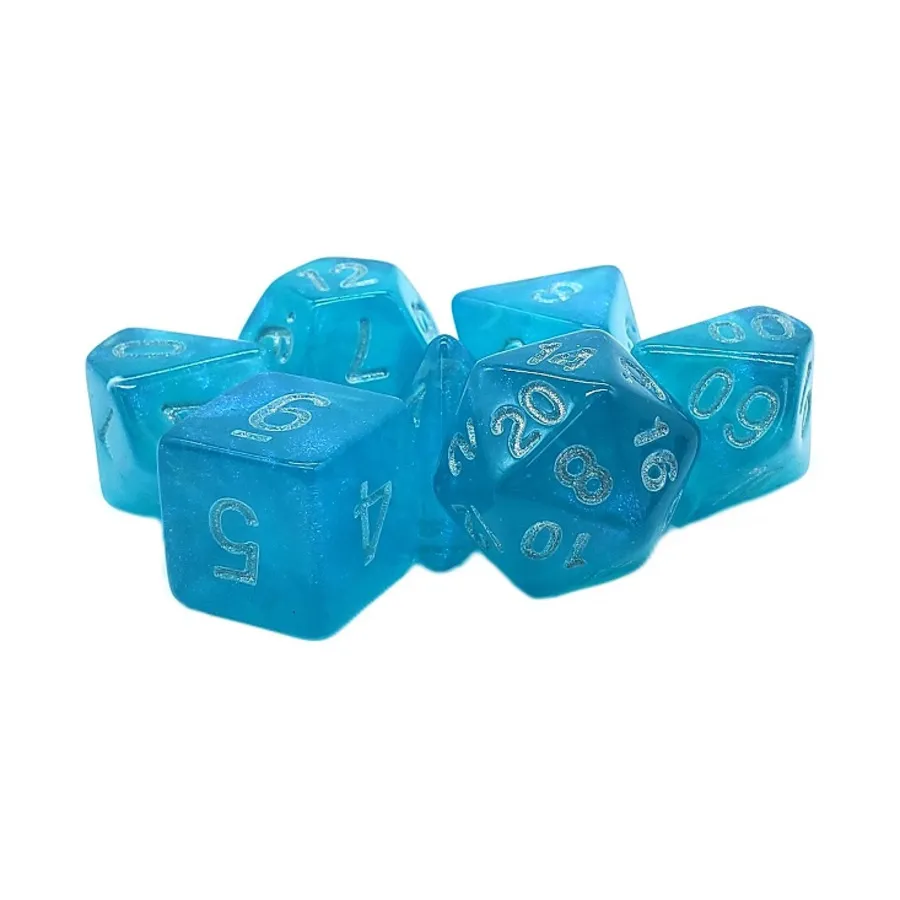 

Poly Set Arctic Shimmer с серебром (7), Acrylic-Resin Dice - Galaxy