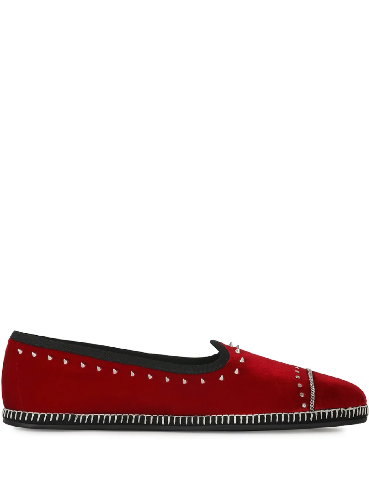 

Giuseppe Zanotti бархатные лоферы с заклепками, красный