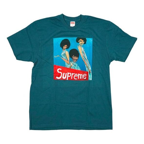 

Футболка fw18 group tee slate printing short sleeve Supreme, синий