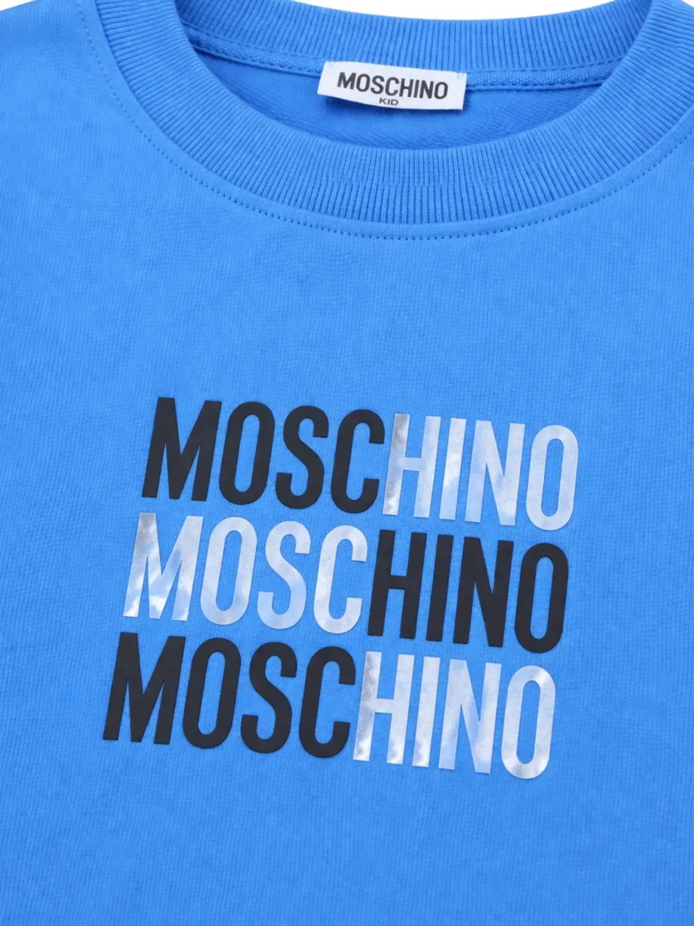 Толстовка с логотипом Moschino Kids, синий — фото 3