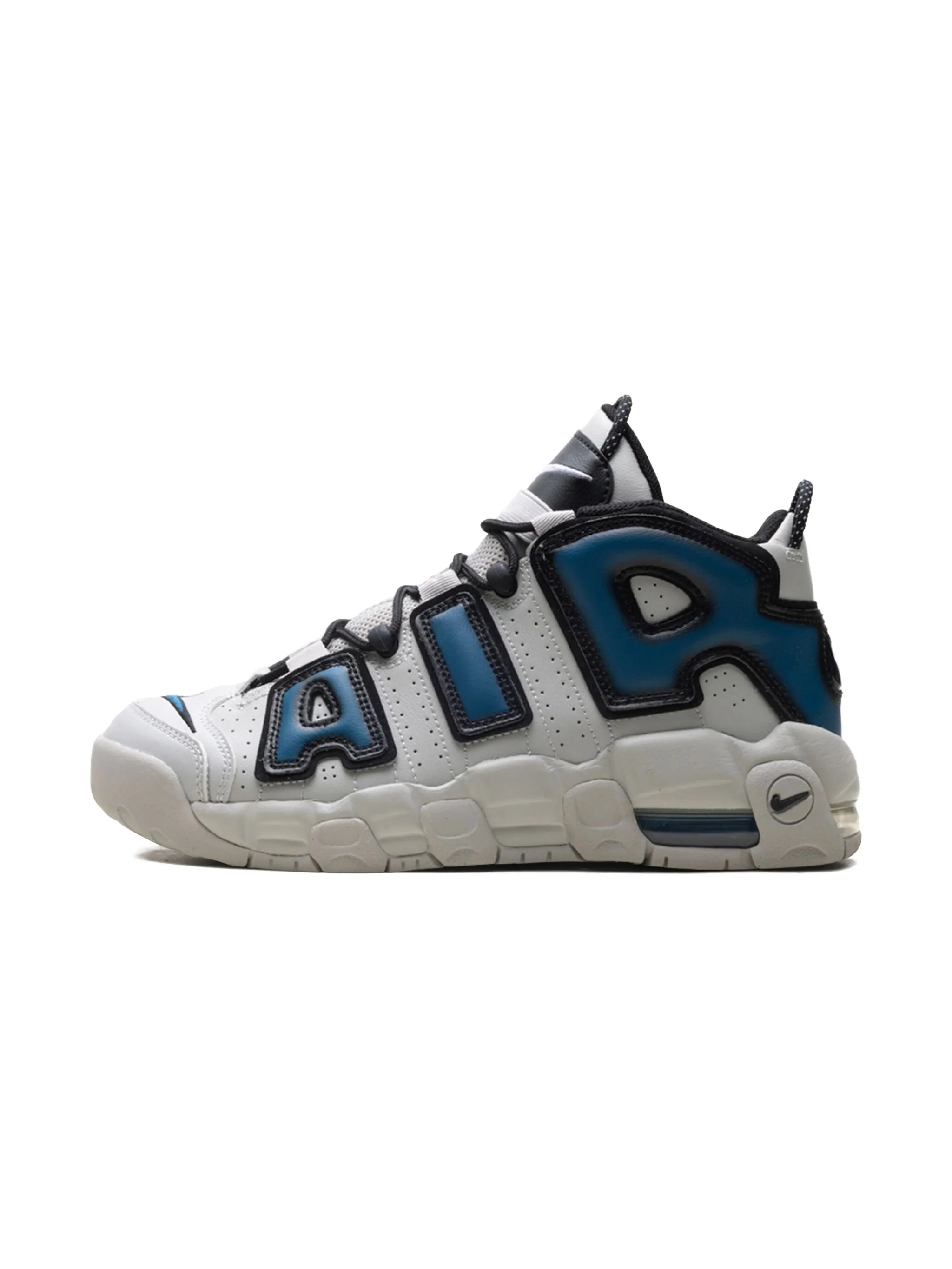 Кроссовки Air More Uptempo Light Iron Ore/Industrial Blue/Black/White Nike Kids, белый — фото 2