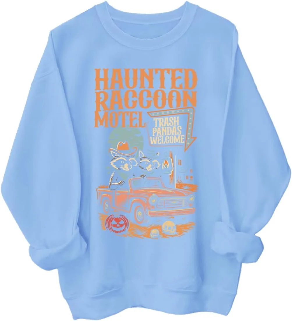 

Толстовка с принтом Haunted Raccoon Motel