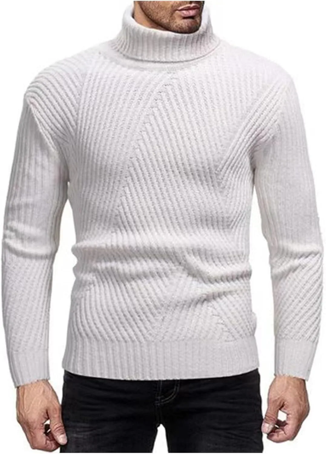 Мужской свитер с воротником-стойкой Casual Fit легкий водолазка