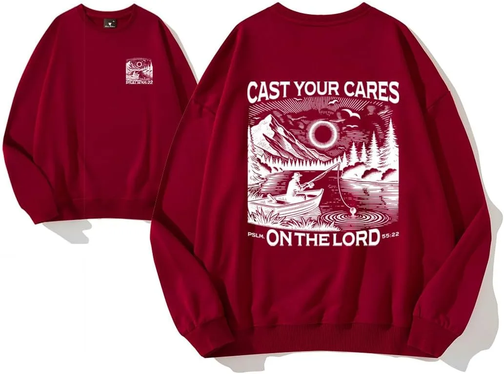 

Толстовка Christian Fishing с капюшоном Cast Your Cares Onthelord Kzggs