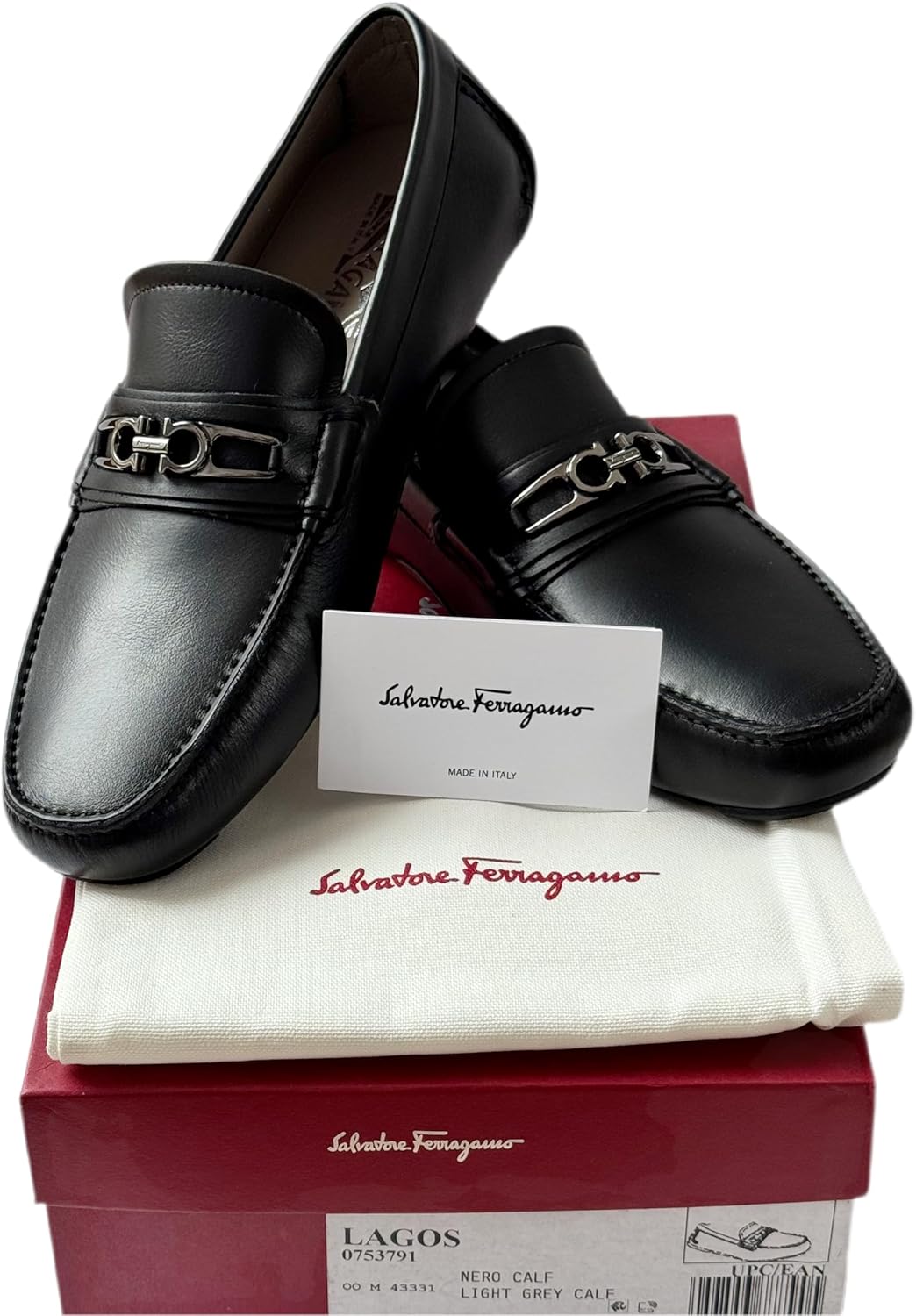 Мужские лоферы Ferragamo Lagos Gancini Bit, черная кожа, водители, классические без шнурков (Salvatore) — фото 4