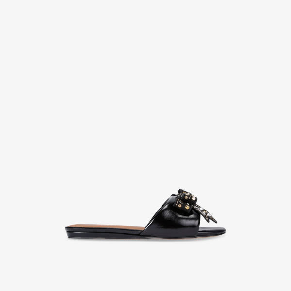 Сандалии лаковые Kurt Geiger London с бантом, черный