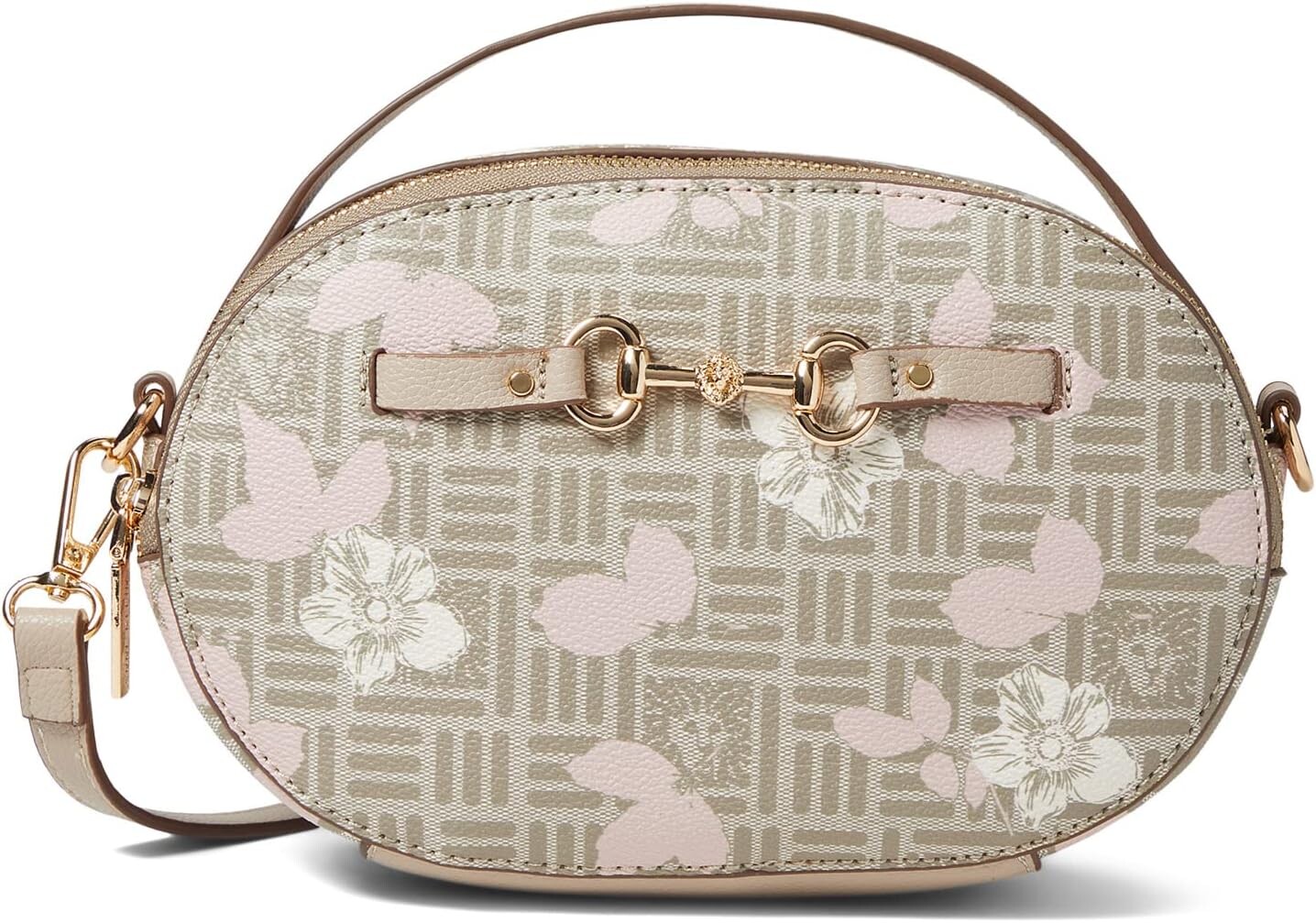 

Сумка кросс-боди Anne Klein Oval Horsebit Crossbody, цвет Stone