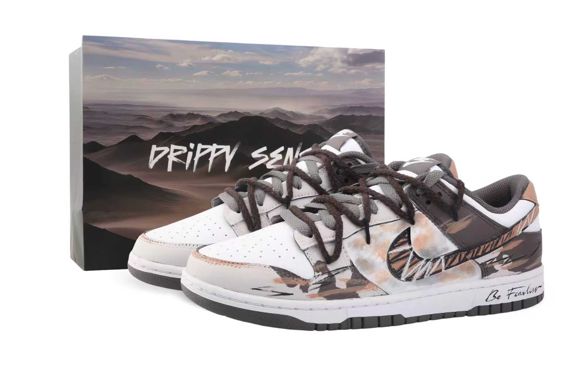 

Nike Dunk Drippy Kepler Cushioning Low top Skateboard Shoes мужские коричневый серый