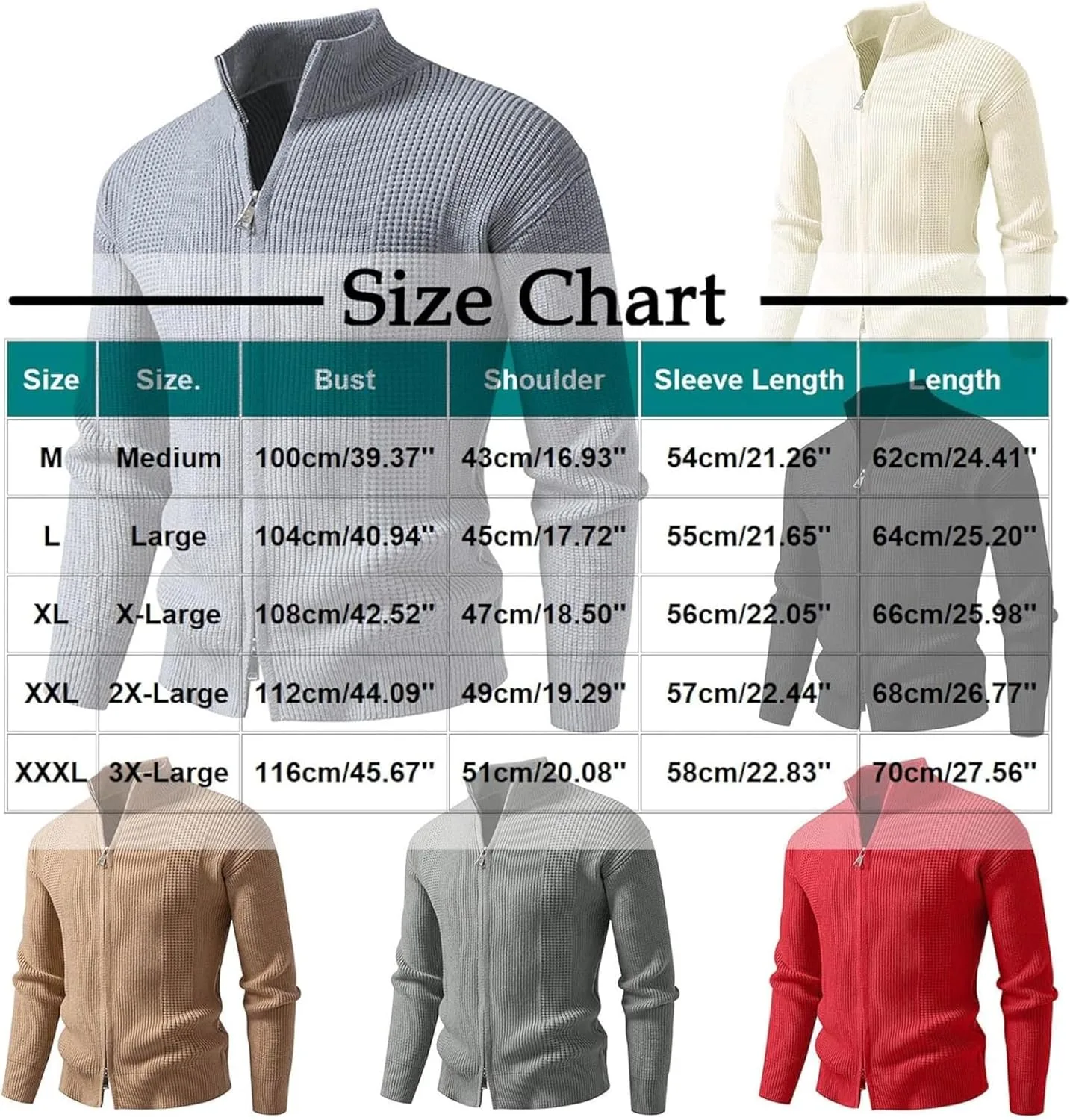 Мужской кардиган с воротником стойкой и молнией, кабельная вязка, slim fit — фото 3