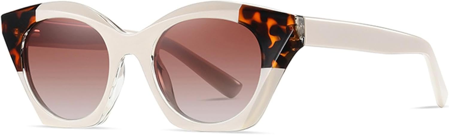 

Поляризованные солнцезащитные очки из ацетата, «кошачий глаз», женские, черные, модные солнцезащитные очки для женщин с защитой от УФ-излучения UV400 SZVVBKK, Beige Leopard Brown