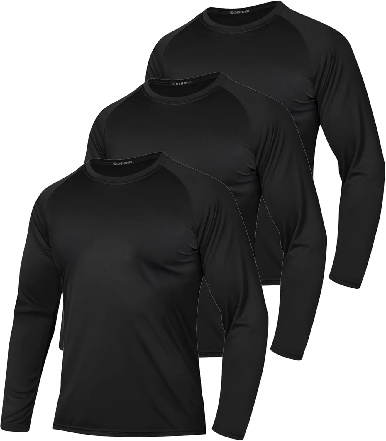 

3 футболки с длинным рукавом для мужчин, влагоотводящие, с защитой от солнца DEHORU