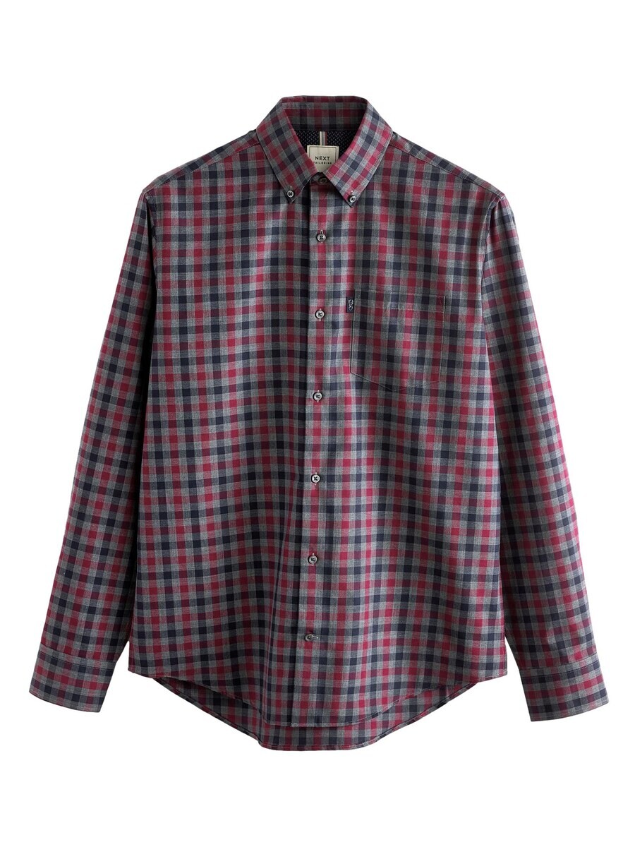 

Клетчатая рубашка Next Regular fit Button Up Shirt, красный