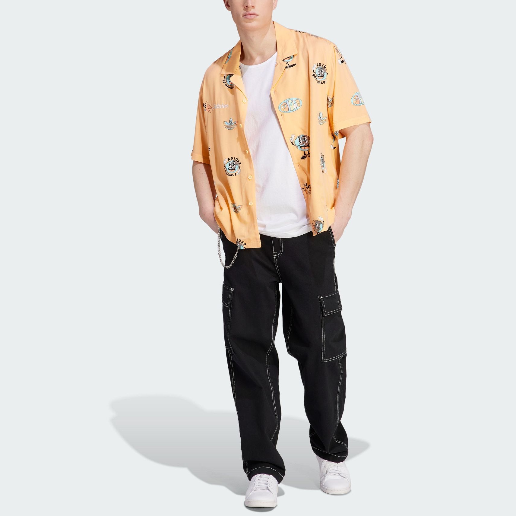 Футболка Adidas Originals мужская кислотно-оранжевая желтая — фото 4