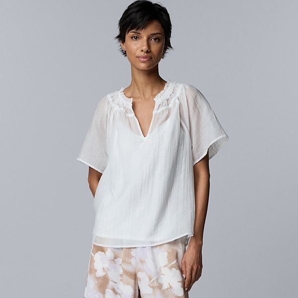 

Блузка с рукавами-крылышками Simply Vera Vera Wang, White Knight