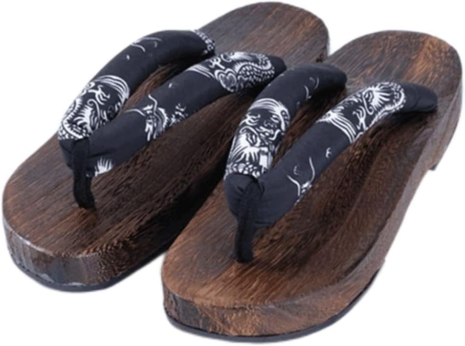 

Мужские и женские шлепанцы, японские традиционные деревянные сандалии гета, антискользящие шлепанцы с цветочным рисунком, деревянные шлепанцы Yfdzkj, синий