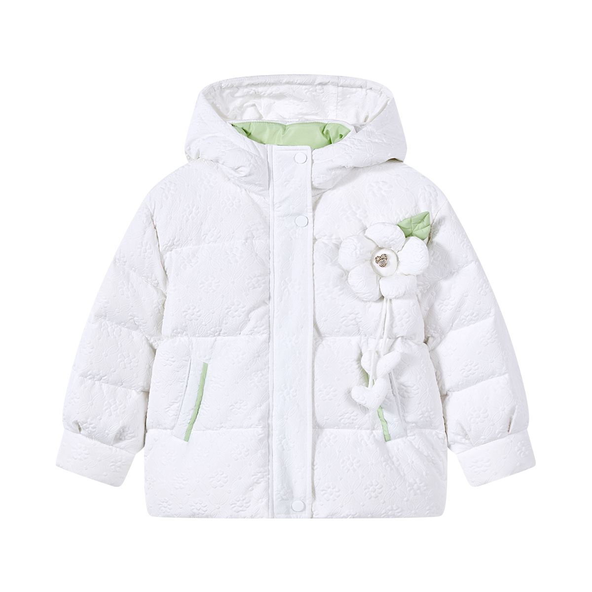 

Детская пуховая куртка с капюшоном, умеренно ветрозащитные Disney, белый