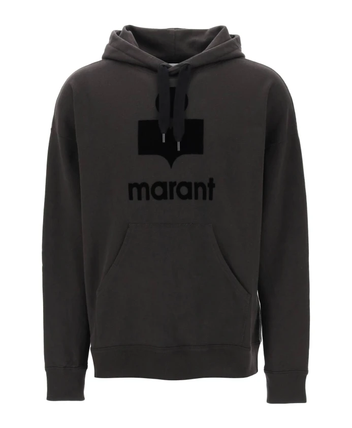 

Толстовка оверсайз Miley с флокированным логотипом Isabel Marant, черный