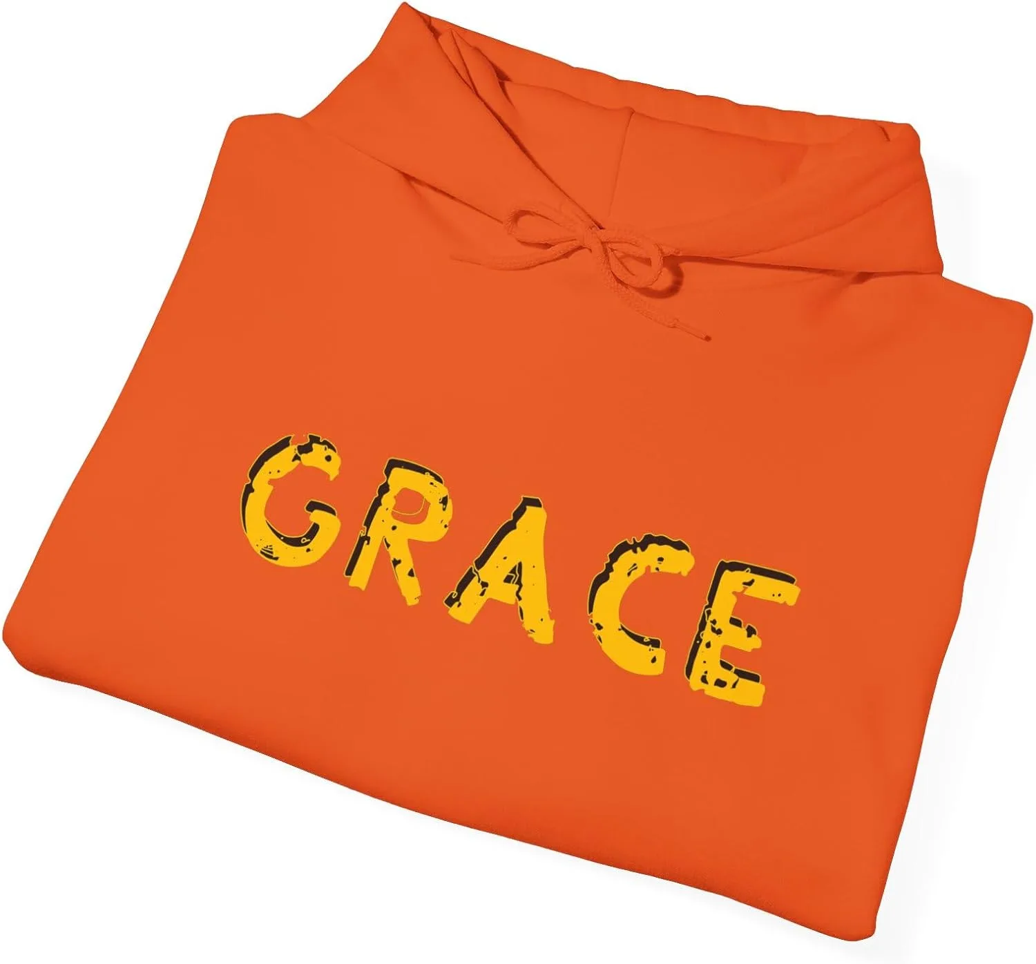 Худи с принтом Grace - Уютное худи с принтом - Толстовка унисекс из плотной смесовой ткани с капюшоном - Повседневная одежда GENERIC, оранжевый — фото 4
