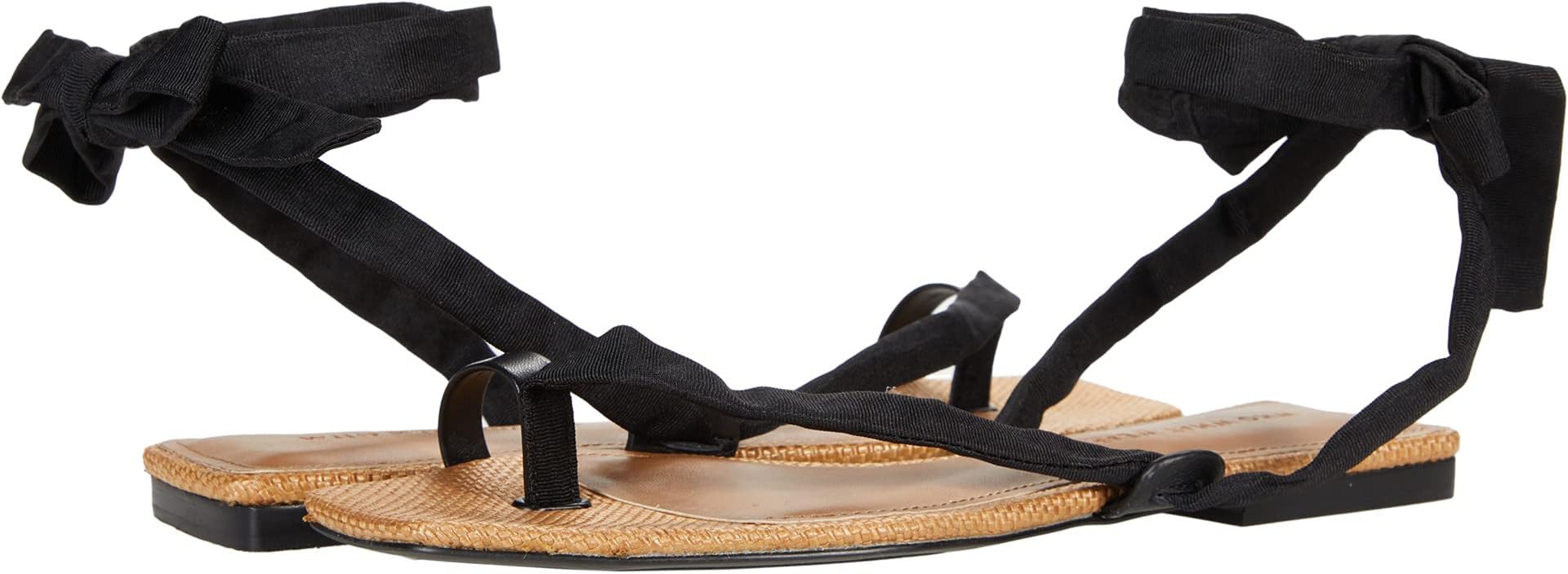 

Сандалии Who What Wear Brooke, цвет Black Grosgrain/Natural Raffia