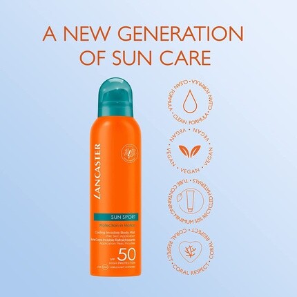 Sun Sport Охлаждающий невидимый спрей для тела Spf50 200 мл, Lancaster — фото 3