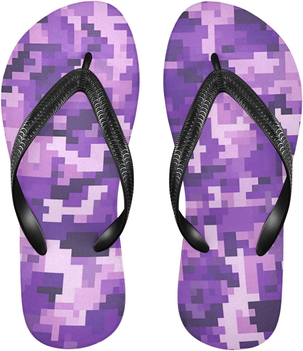 

Женские шлепанцы YMGQYJ, повседневные летние сандалии, мужские шлепанцы для пляжа и активного отдыха - цифровой фиолетовый камуфляж