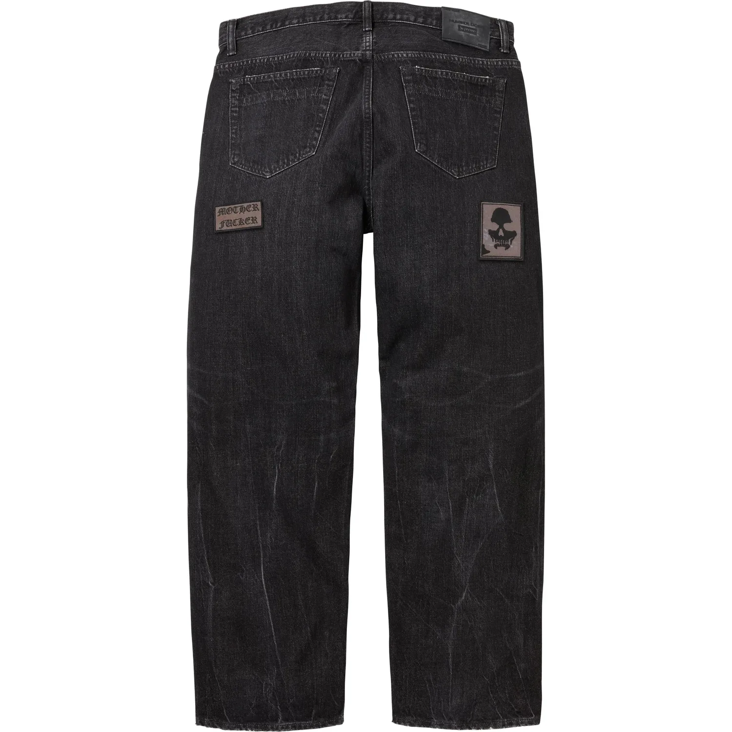 Джинсы NumberNine FW25 WEEK16 Patches Loose Fit Unisex Supreme, синий — фото 4