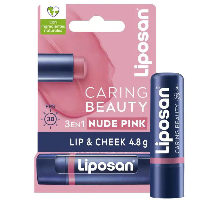 

Бальзам для губ caring beauty 3en1 lip & cheek bálsamo labial Liposan, цвет nude pink