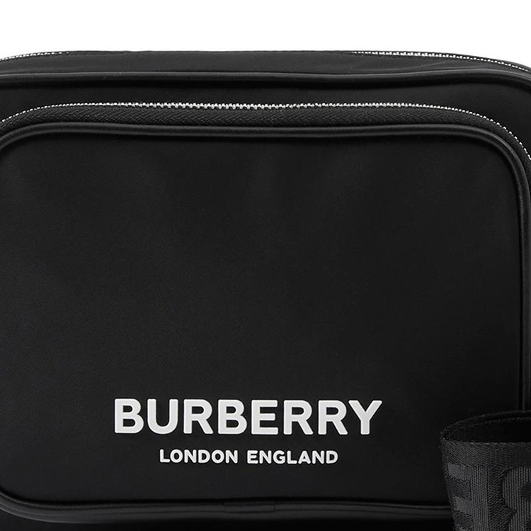 Burberry Сумка через плечо из нейлона с логотипом черная — фото 4