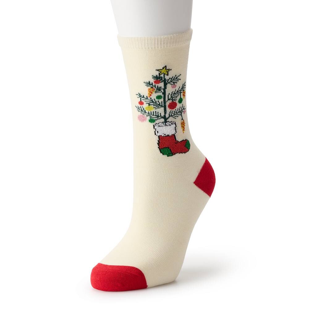 

Женские блестящие носки Little Tree Stocking Crew SHINE, цвет Ivory