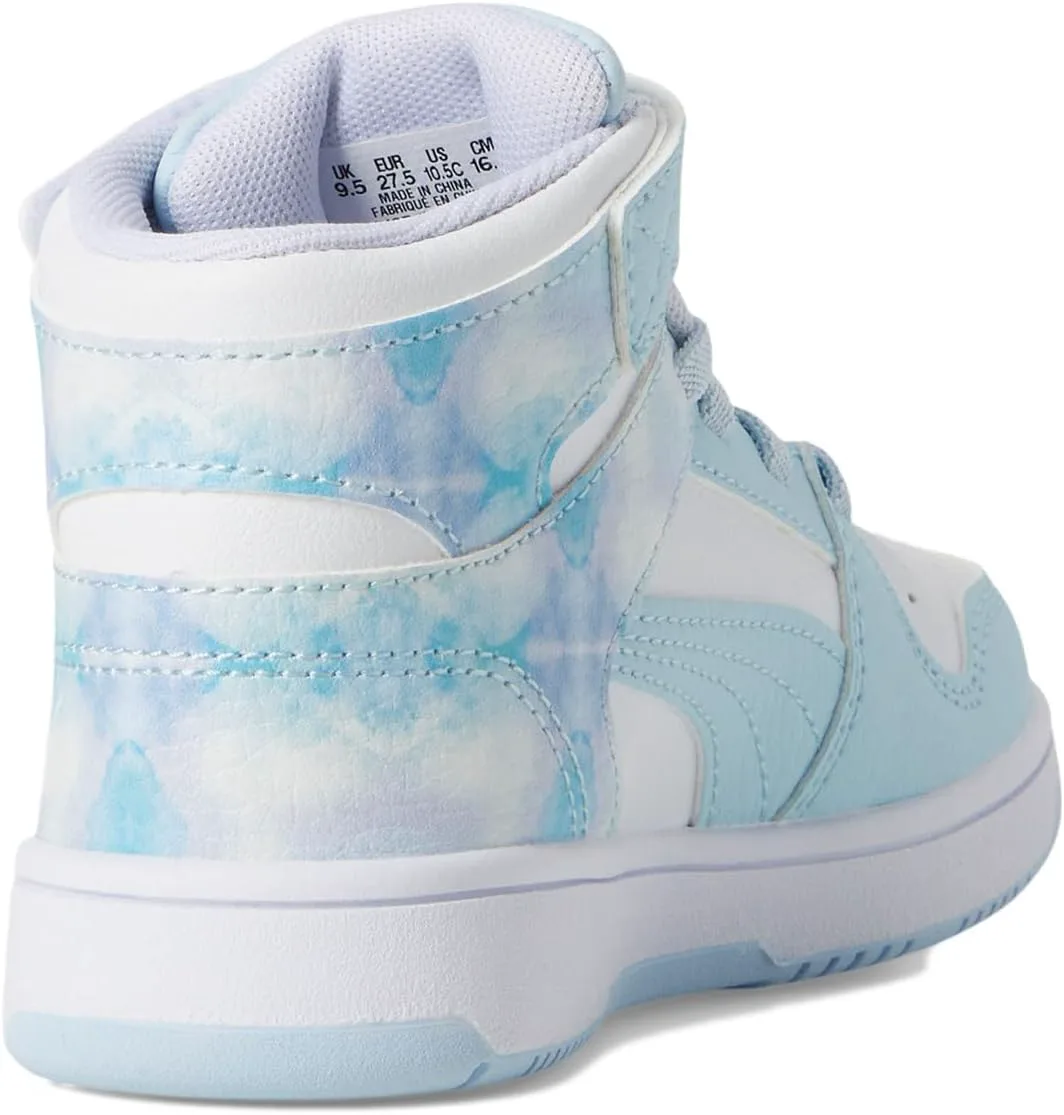 Кроссовки PUMA для детей Rebound Layup Mid на липучках, белый/синий — фото 4