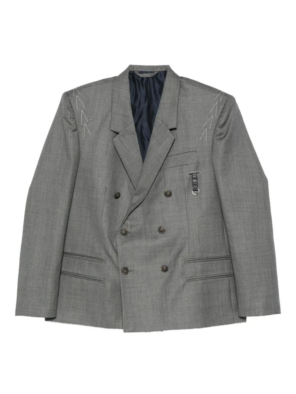 

Двубортный жакет с объемными плечами Sonia Carrasco, серый