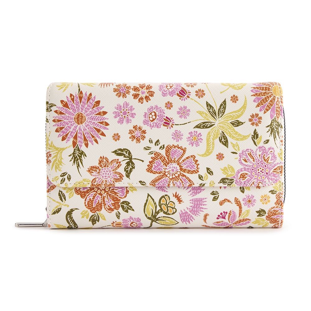 

Кошелек-органайзер Emlee с RFID-блокировкой, цвет Ivory Cat Floral