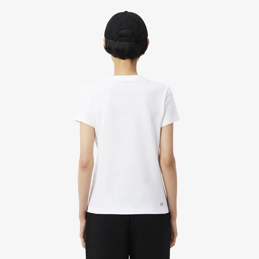 Футболка спортивная Lacoste Базовая, белая — фото 4