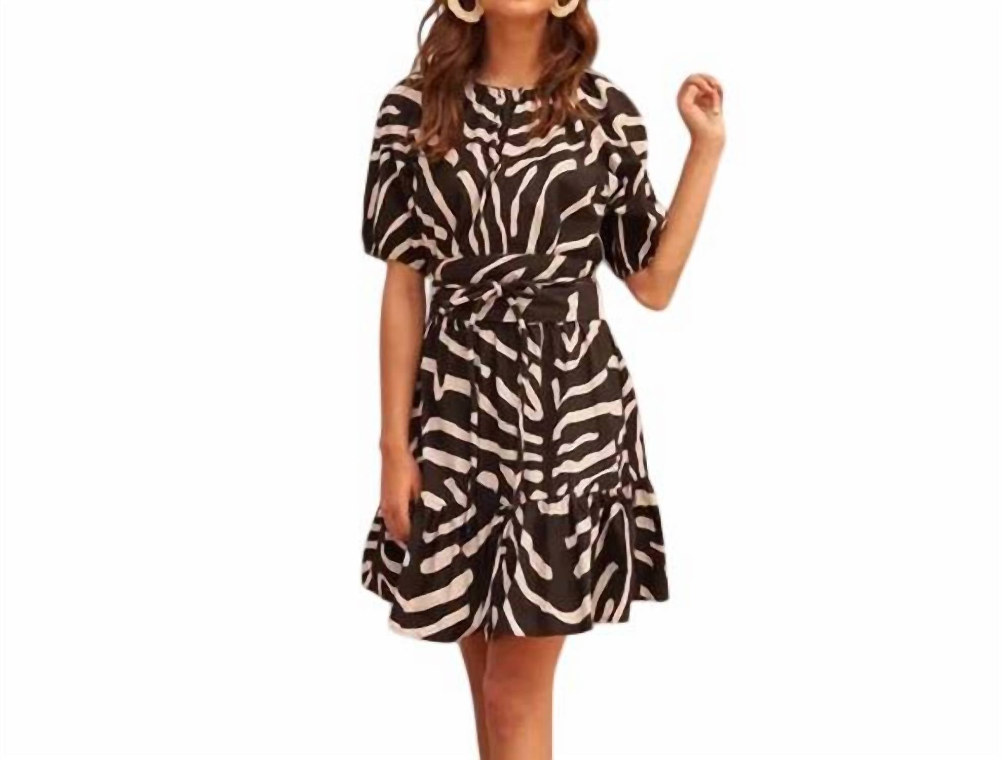 

Черное платье-кюлоты Zebra Oliphant