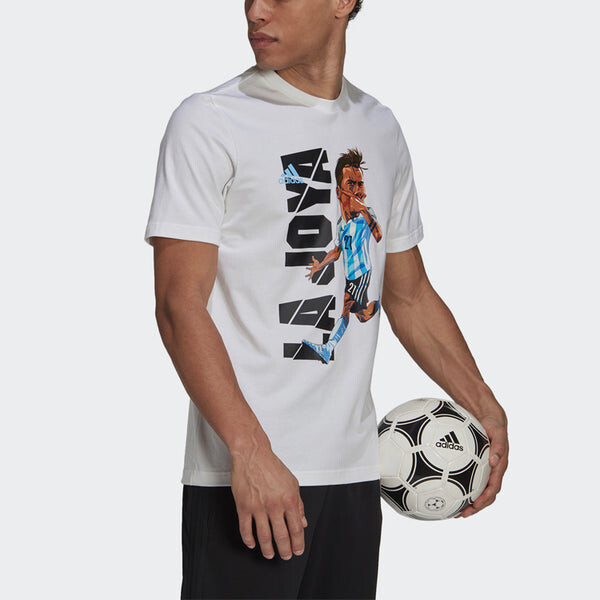 Футболка dybala icon t m paul cartoon printing soccer/football sports short sleeve white Adidas, белый — фото 4