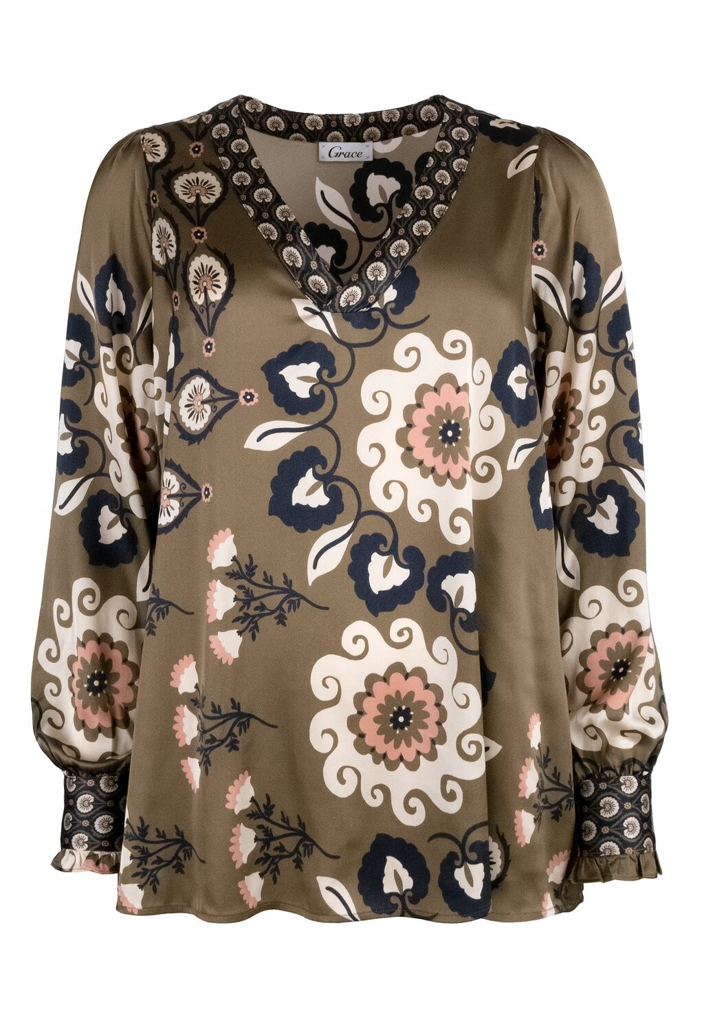 

Блузка FLOWERS MANDALA Grace, цвет taupe