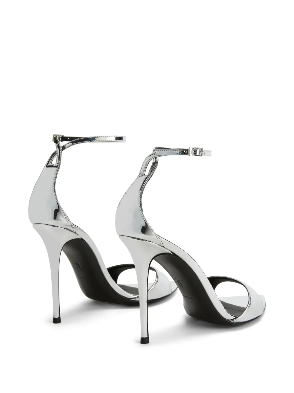 Босоножки Intriigo 90 с эффектом металлик Giuseppe Zanotti, серебяный — фото 3
